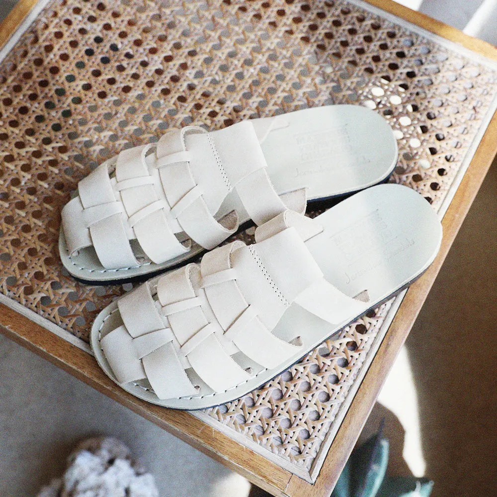 Michael Slide - Leather Pacific Slide Sandal | White Nubuck