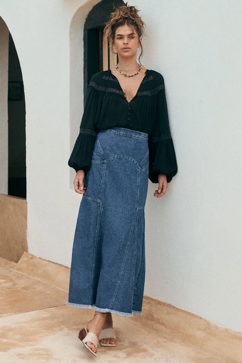 Muse Denim Maxi Skirt