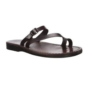 Nuri - Leather slide sandals | Brown