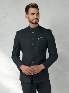 Olive Green Jodhpuri Suit | JadeBlue