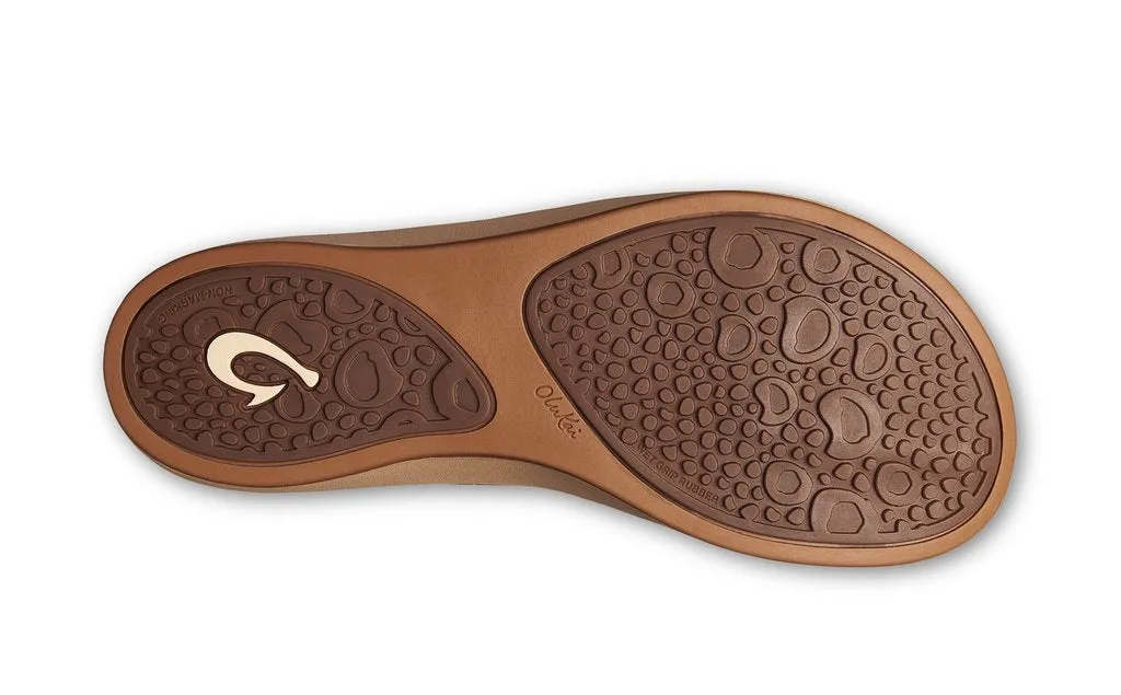 OluKai Women's Kaekae Ko'o Sandals - Kona Coffee/Golden Sand