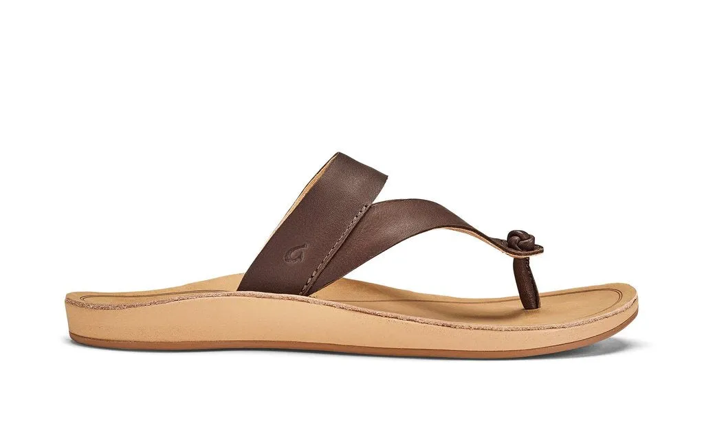 OluKai Women's Kaekae Ko'o Sandals - Kona Coffee/Golden Sand