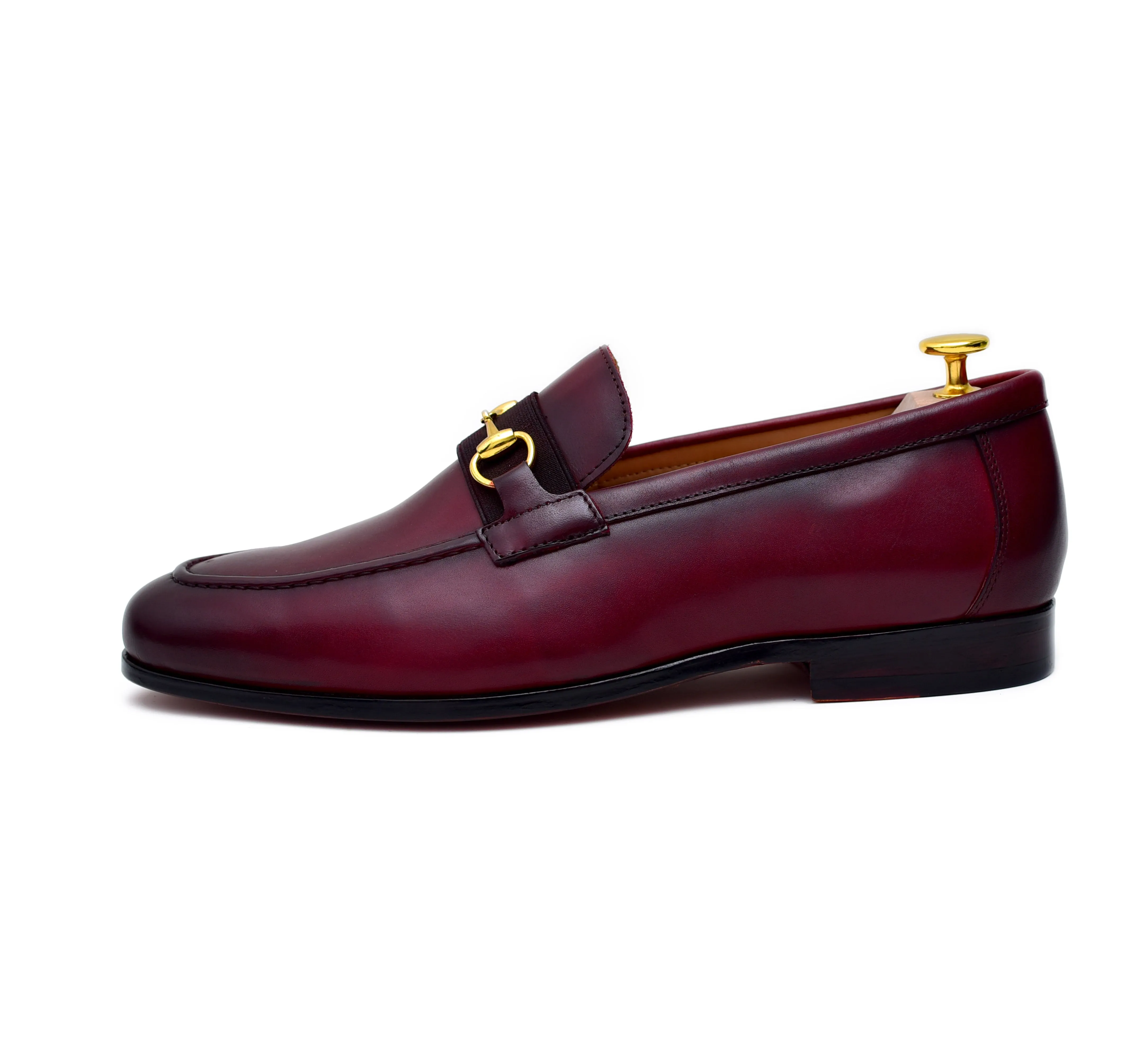 Oscar - Burgundy Leather Horsebit Loafers