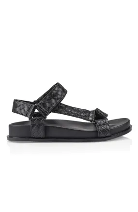 Papaya Woven Sandal Black Embossed Weave