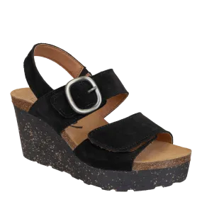 PEASANT in BLACK Wedge Sandals