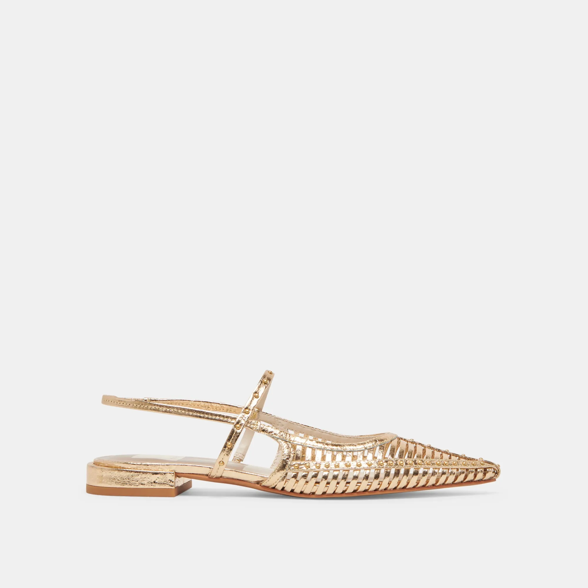 PHINLY FLATS GOLD DISTRESSED LEATHER