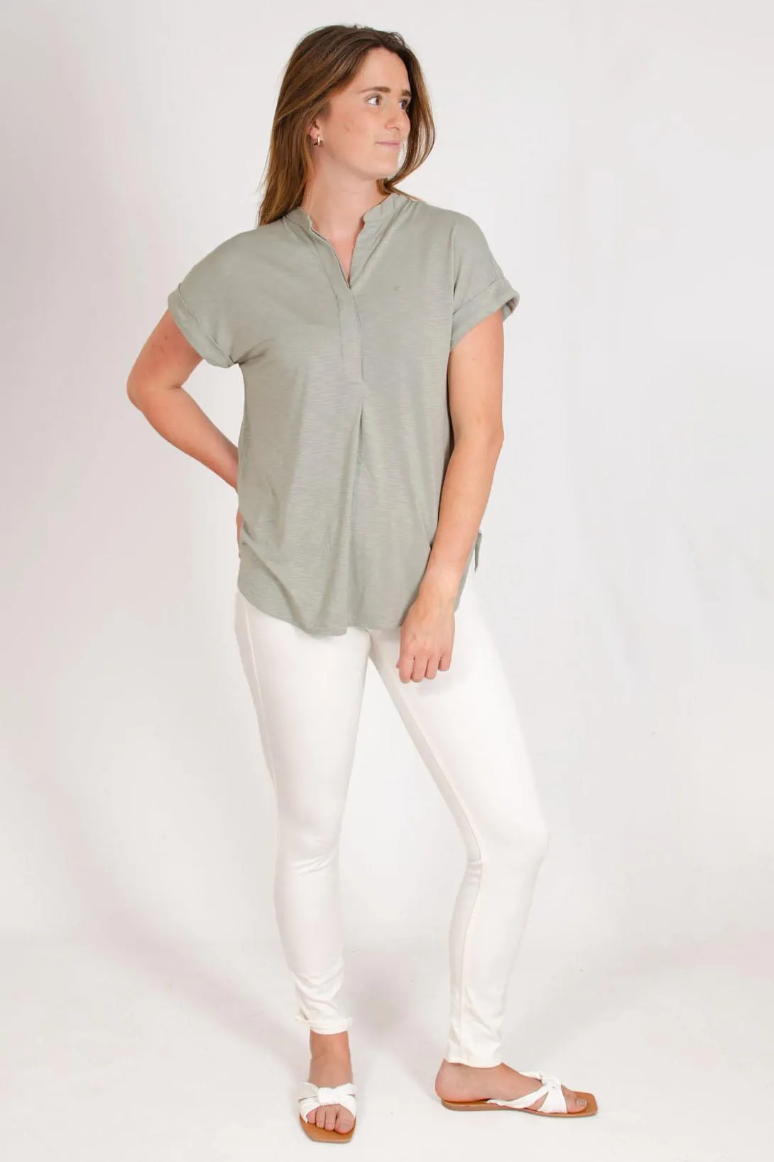 Pleat Front Jersey Top