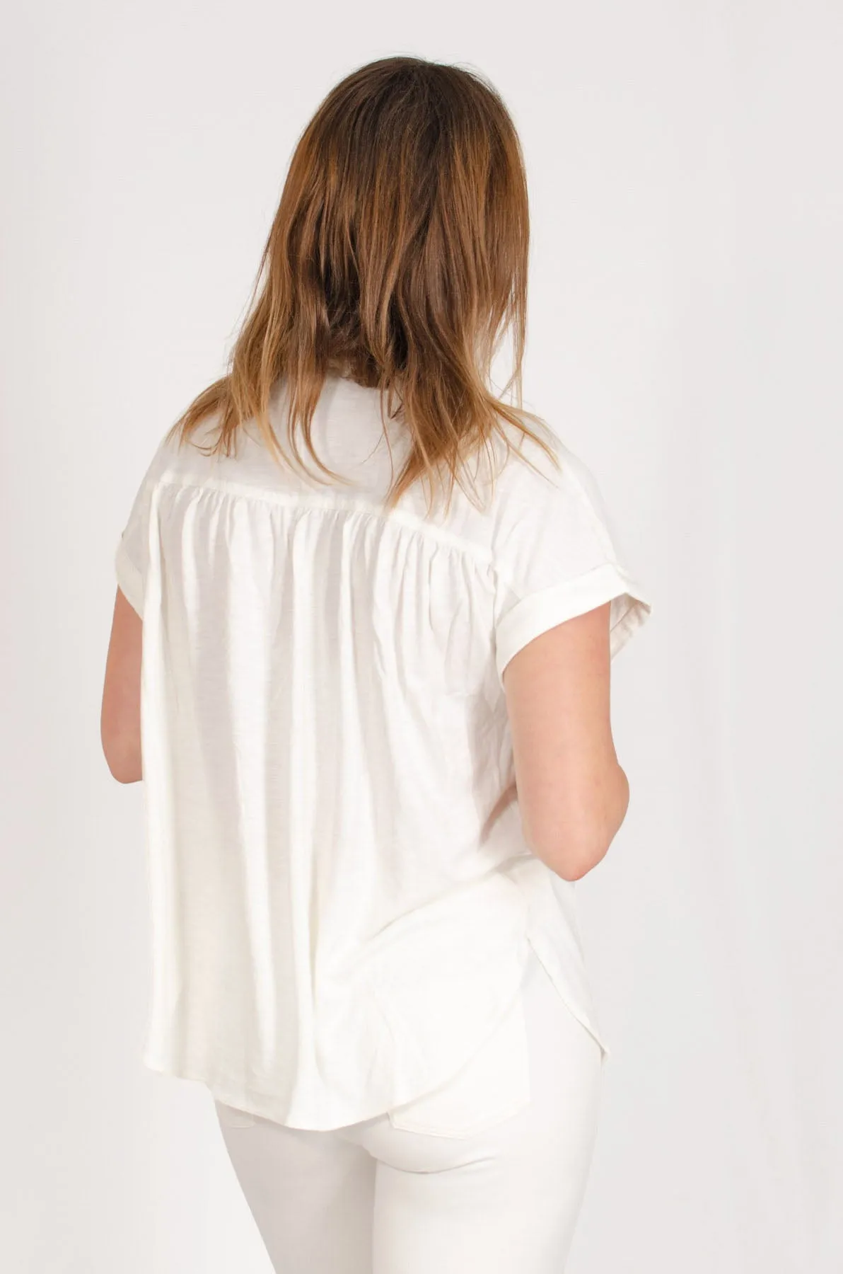 Pleat Front Jersey Top