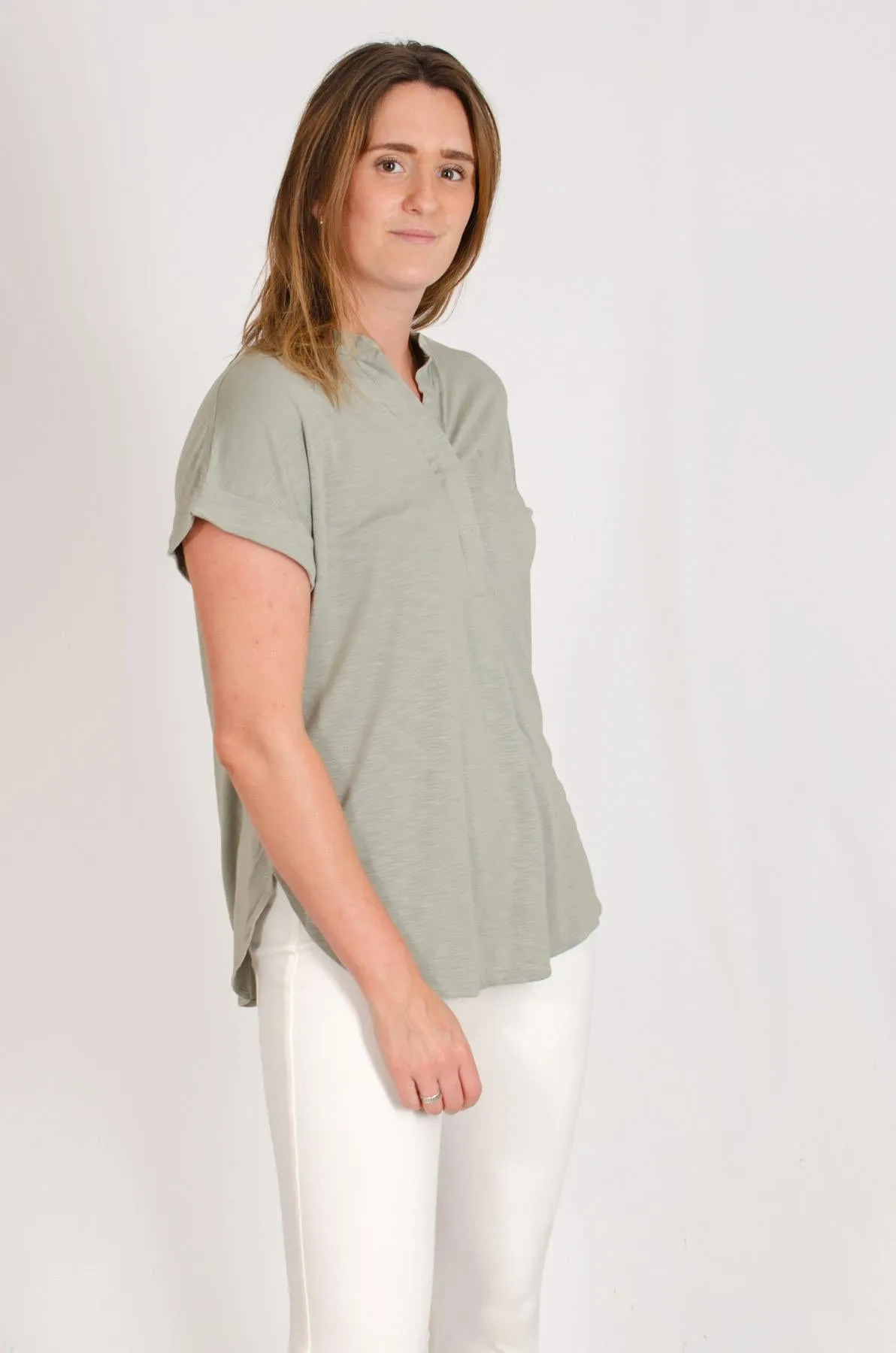 Pleat Front Jersey Top