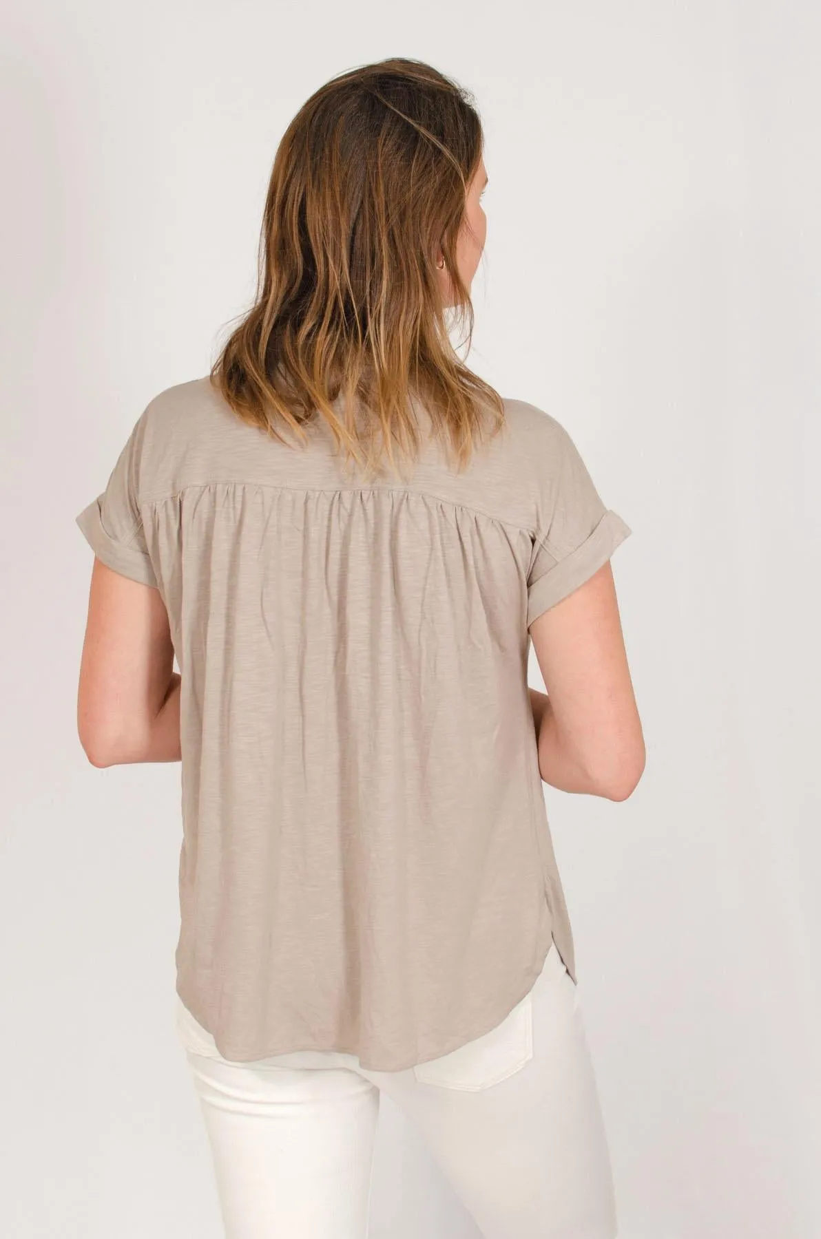 Pleat Front Jersey Top