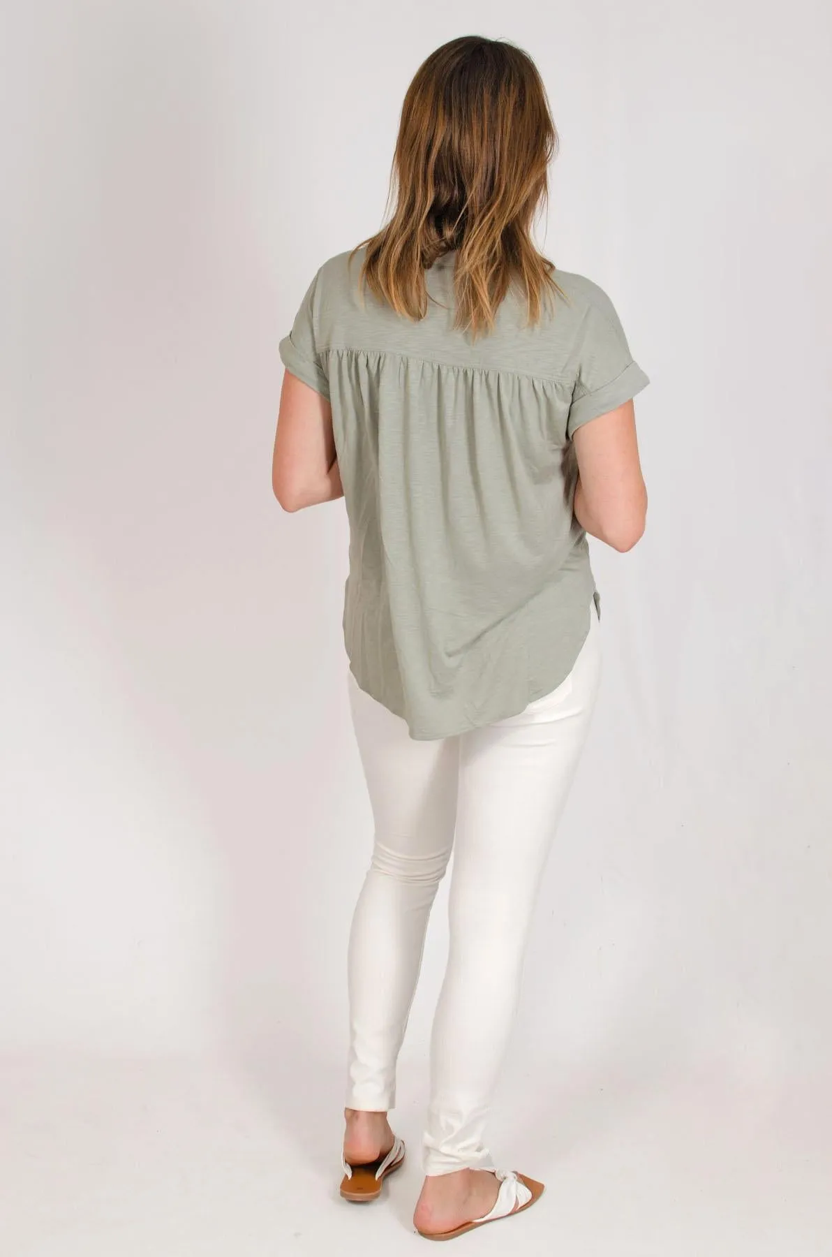 Pleat Front Jersey Top