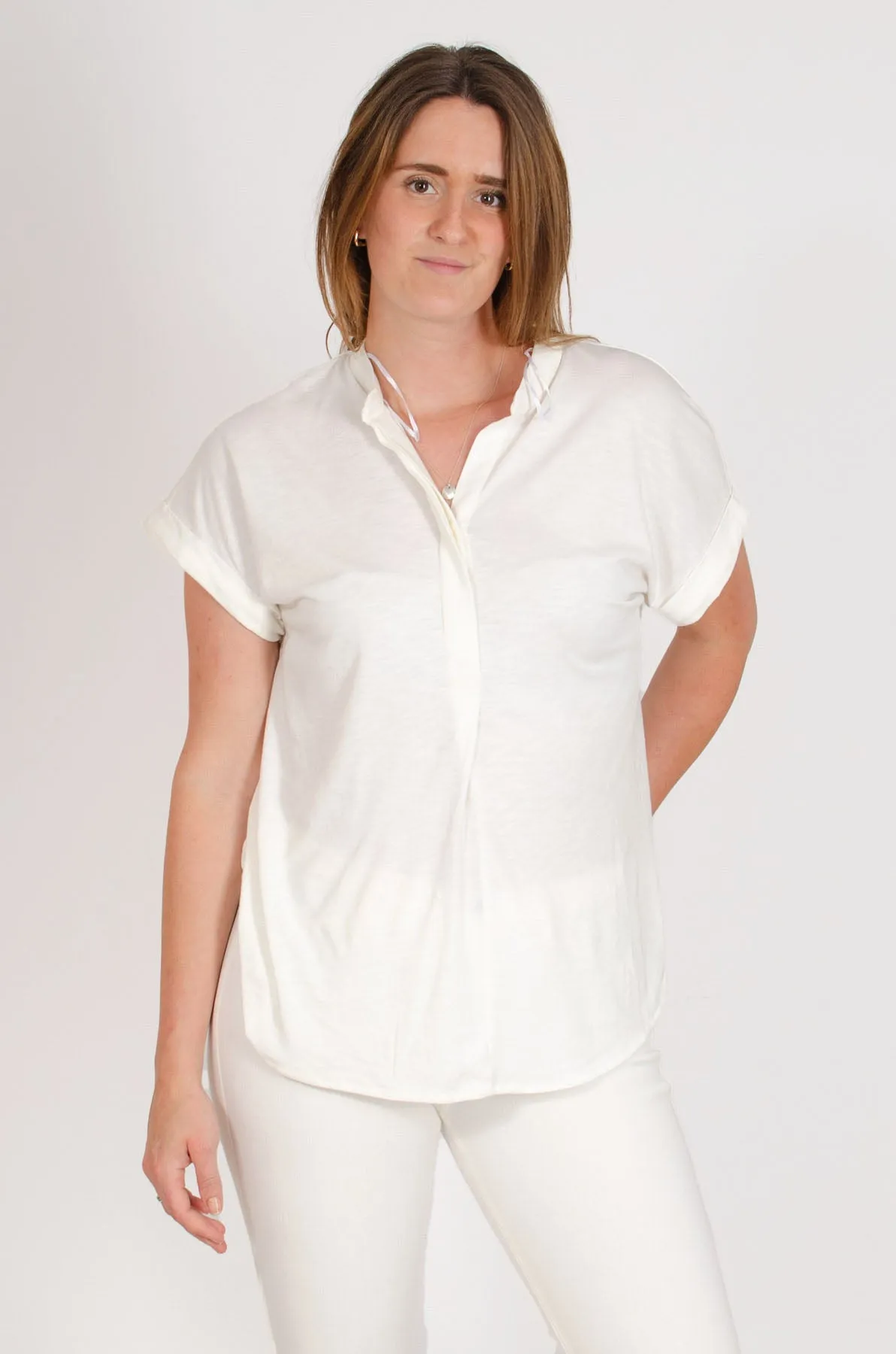 Pleat Front Jersey Top