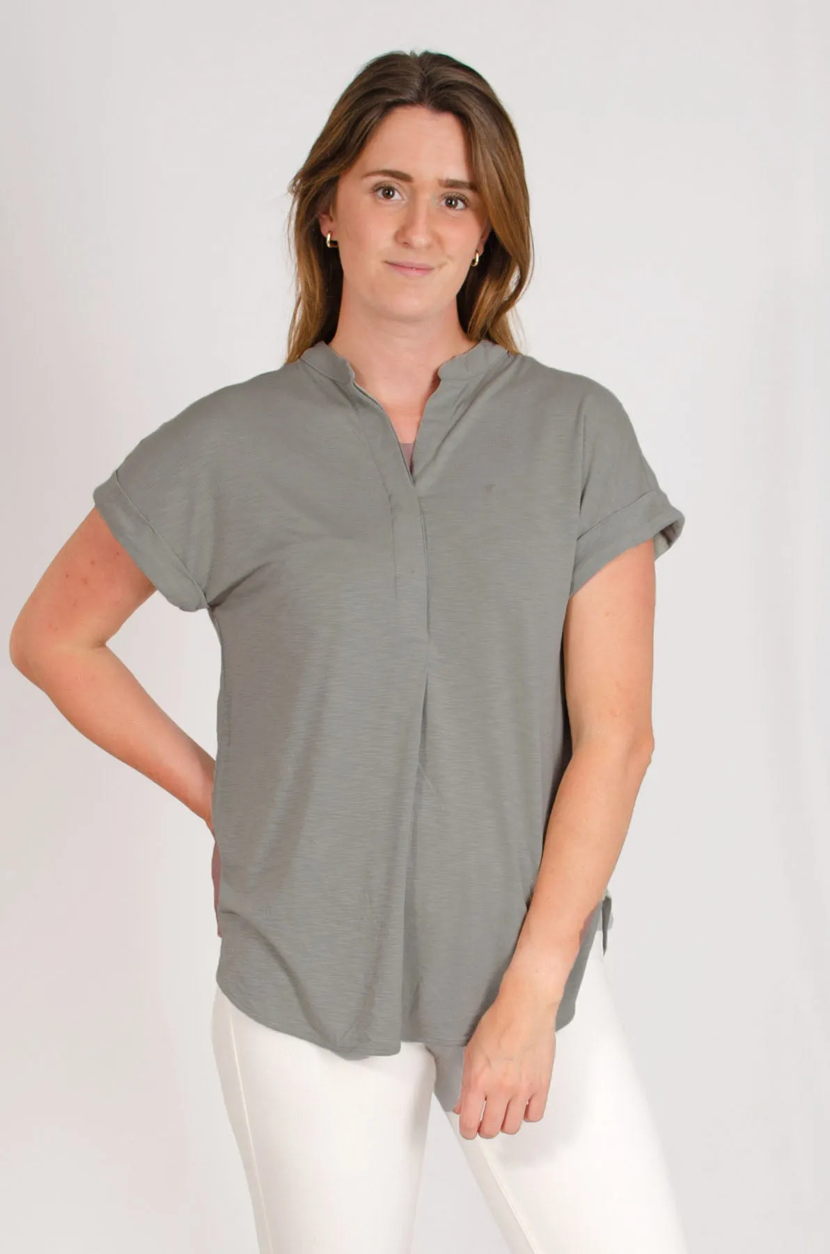 Pleat Front Jersey Top