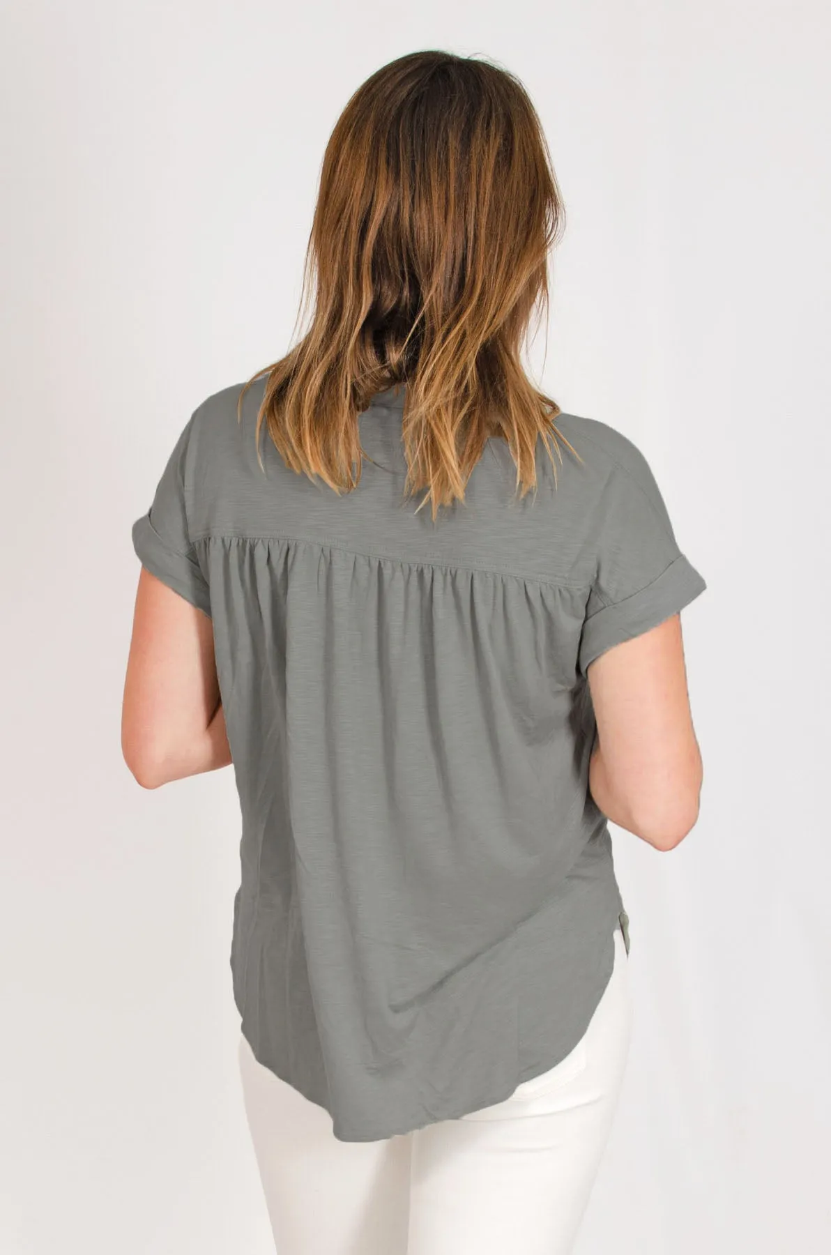 Pleat Front Jersey Top