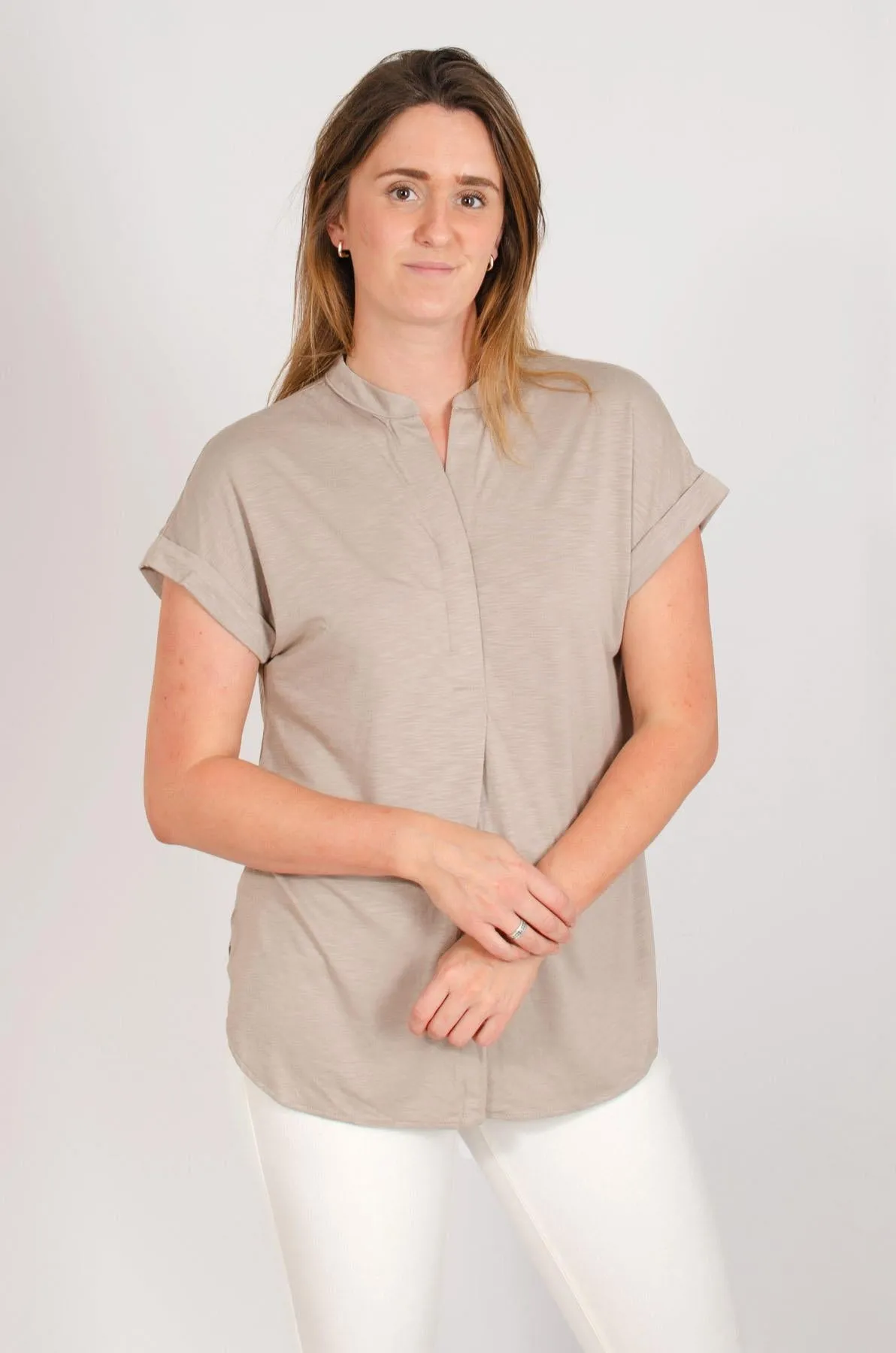 Pleat Front Jersey Top