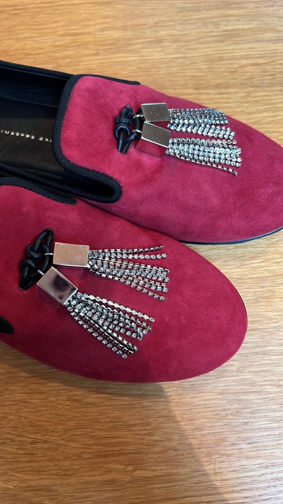 Red Suede Loafers - 7.5