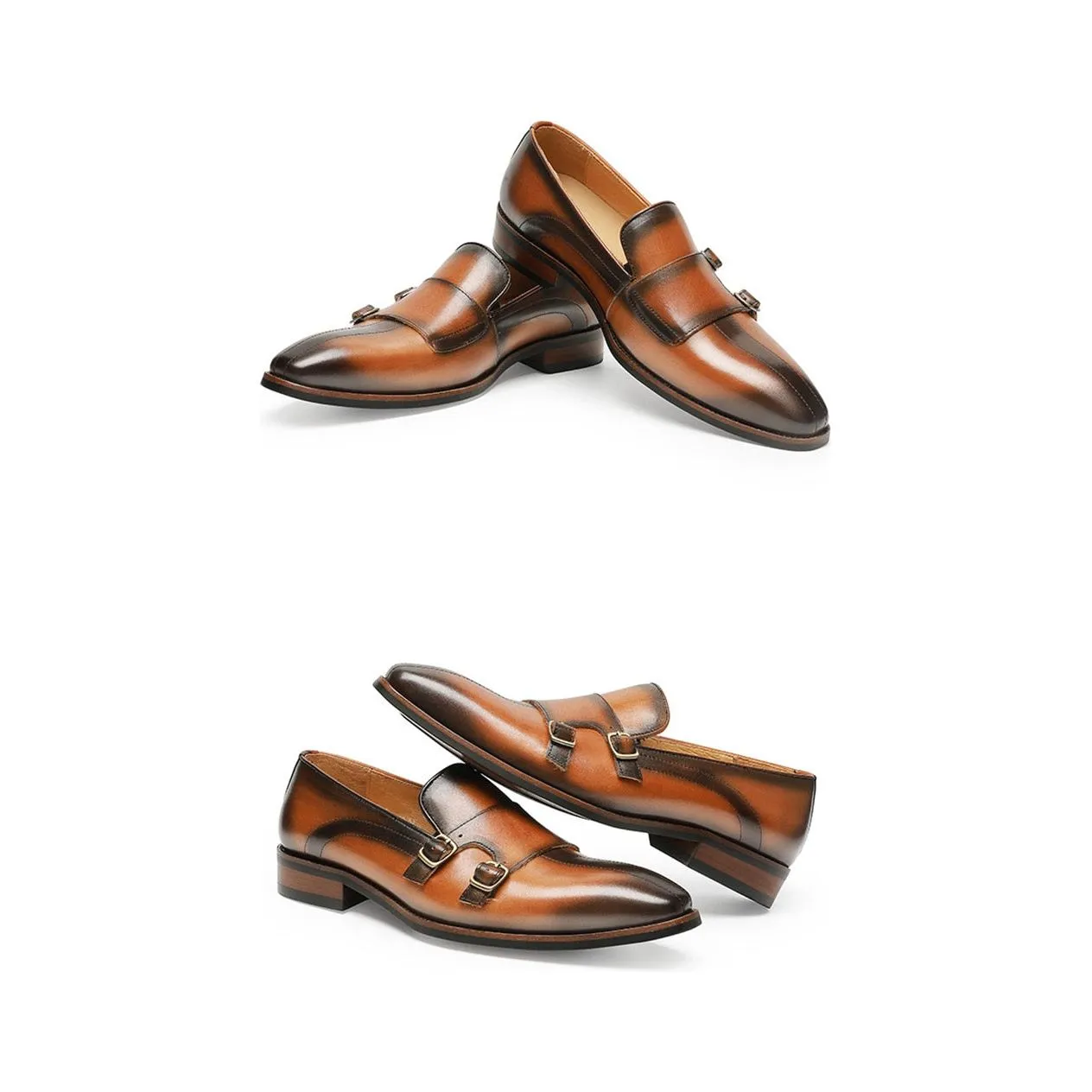 Refined Exotic Leather Monk Strap Party Loafers