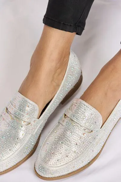 Rhinestone Pointy Toe Loafers