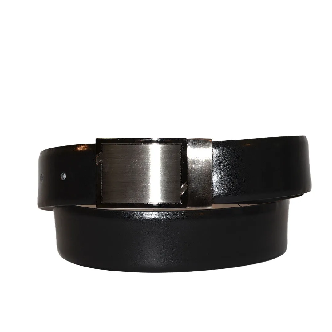 RHYSE - Mens Black and White Reversible Genuine Leather Belt