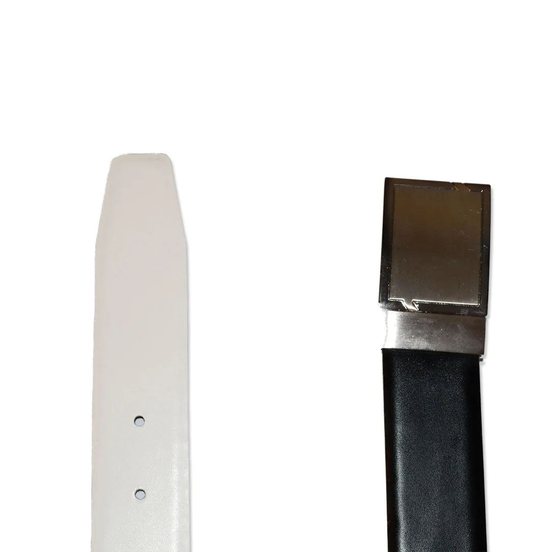 RHYSE - Mens Black and White Reversible Genuine Leather Belt