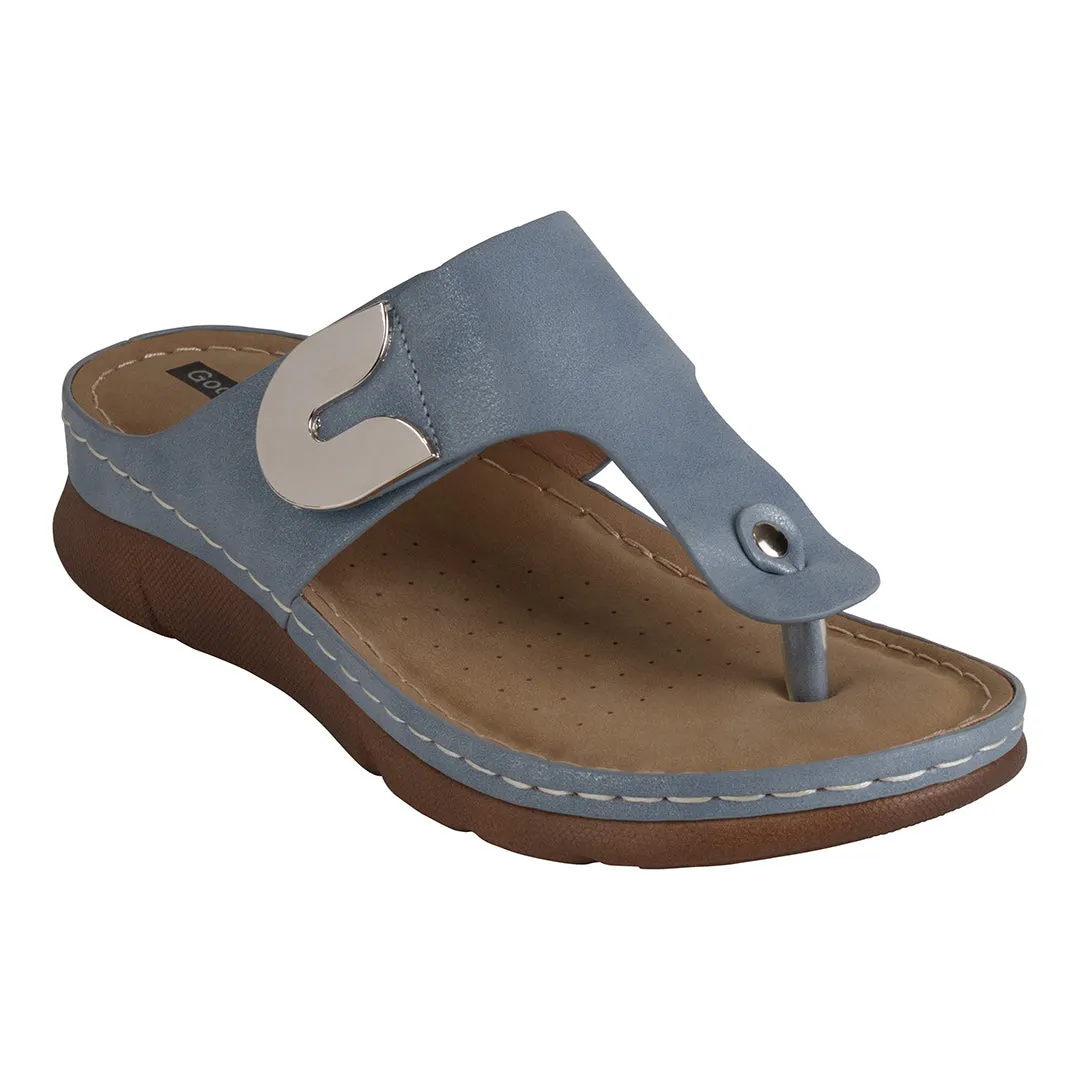 Sam Blue Thong Flat Sandals