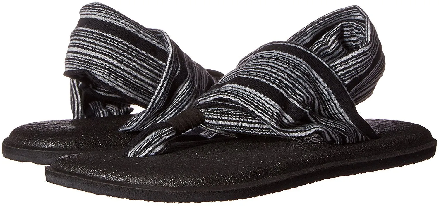 Sanuk Women's Yoga Sling 2 Black / White Sandals - Women's