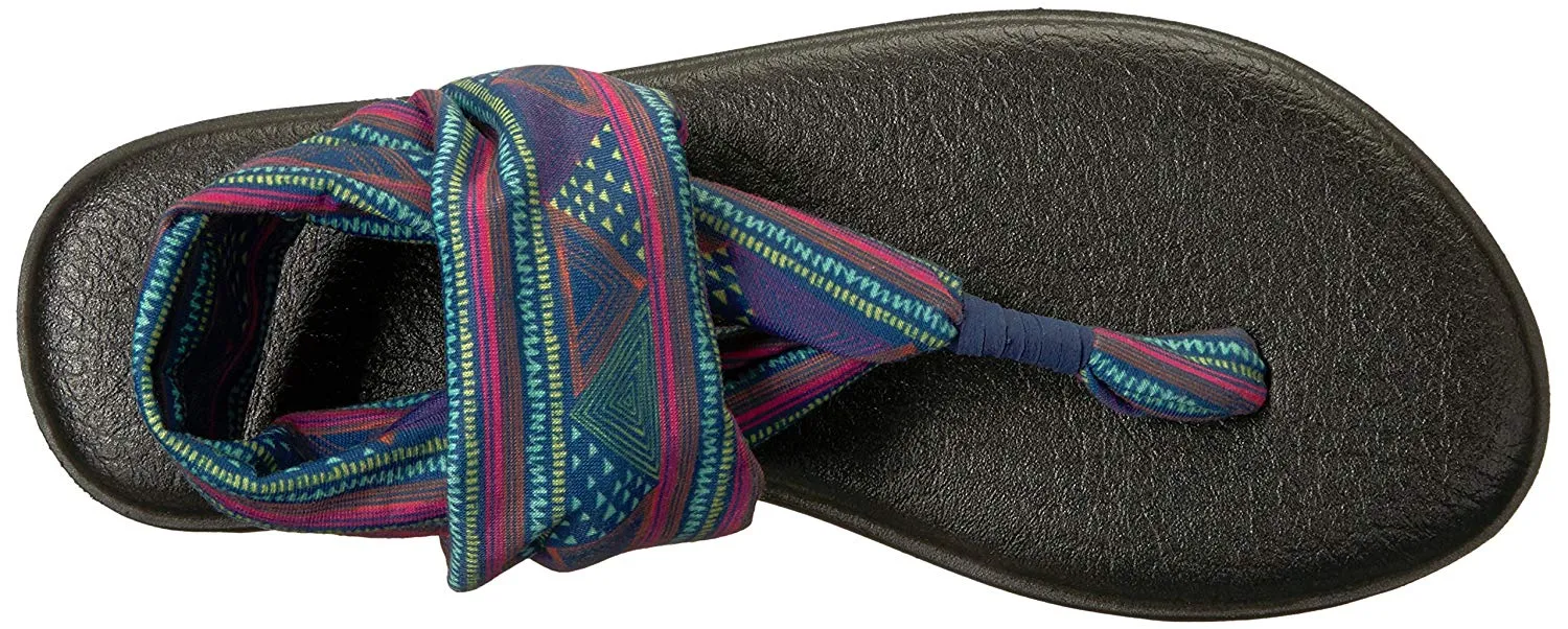 Sanuk Yoga Sling 2 Navy Multi GEO Stripes Sandals - Women's