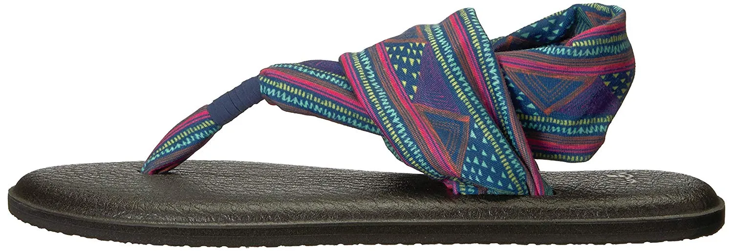 Sanuk Yoga Sling 2 Navy Multi GEO Stripes Sandals - Women's