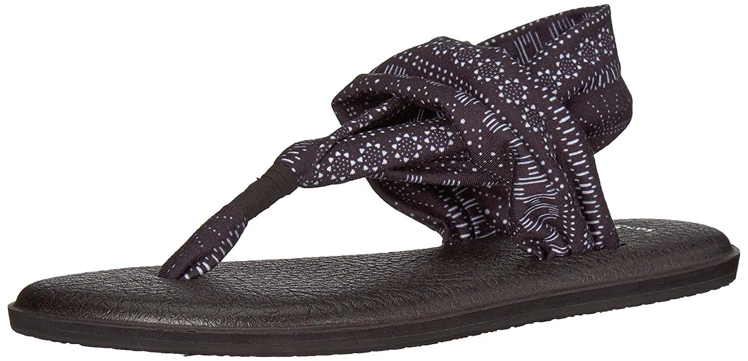 Sanuk Yoga Sling 2 Vintage Black/White Shibori Stripes Sandals - Women's