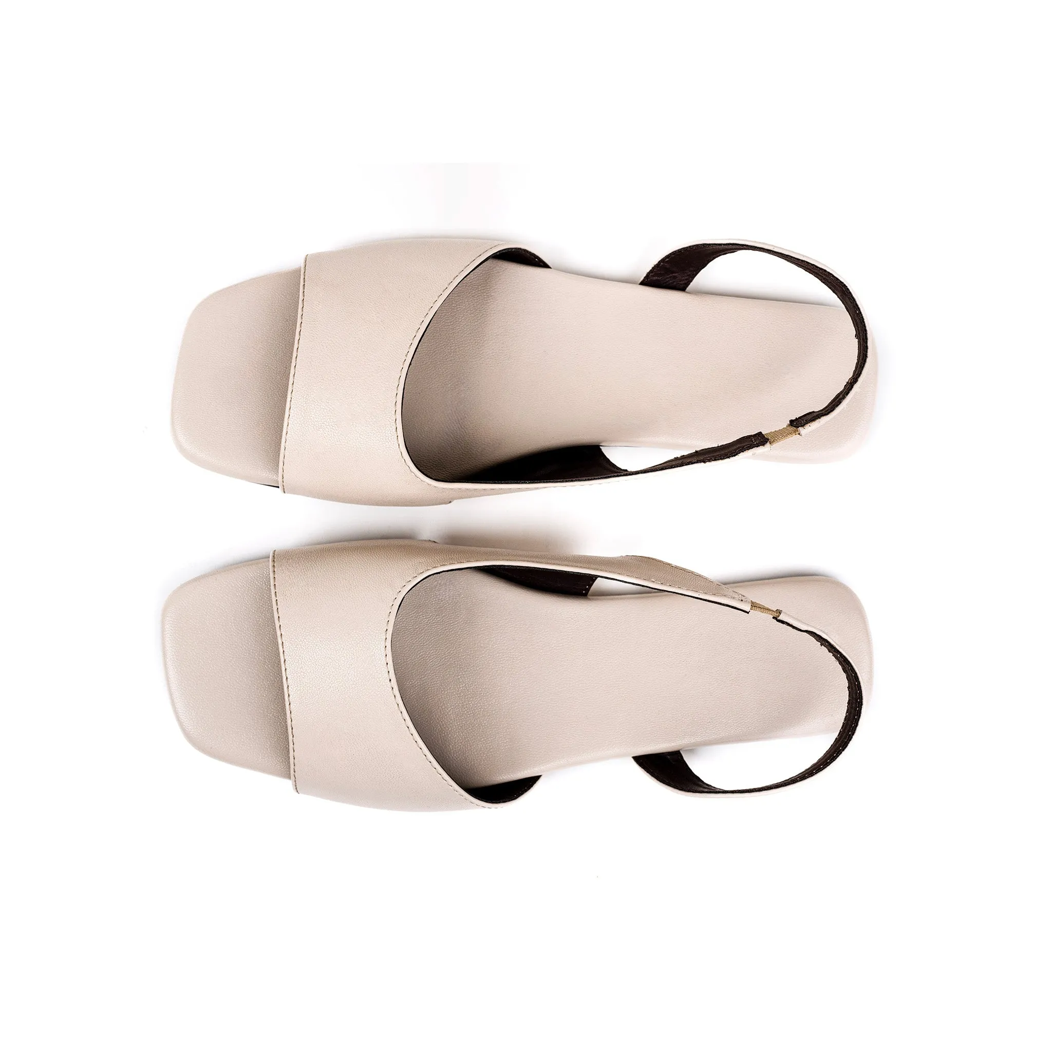 Seashell Slingback Vegan Leather Cream Women Sandals