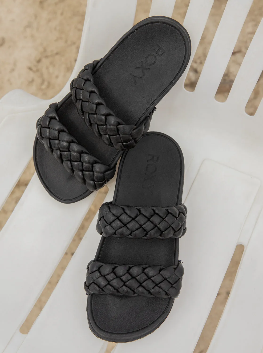 Slippy Braided Water-Friendly Sandals - Black