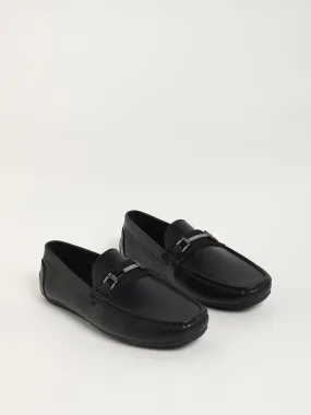 SOLEPLAY Black Metallic Buckle Loafers