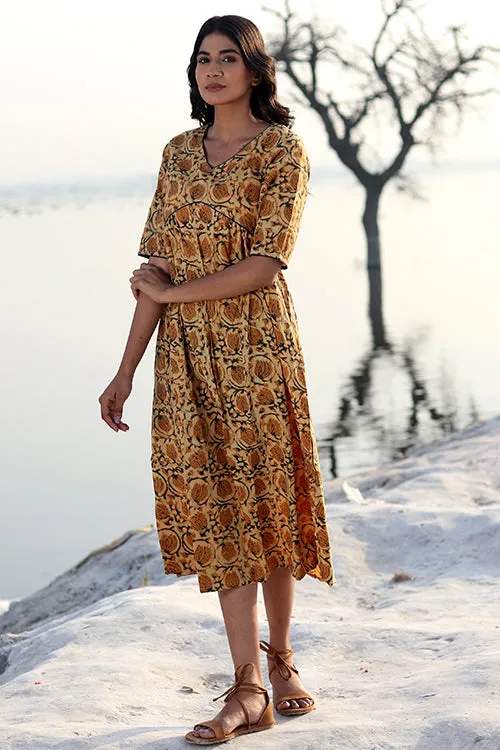 Sootisyahi 'Natural Bliss' Block Printed Cotton Dress