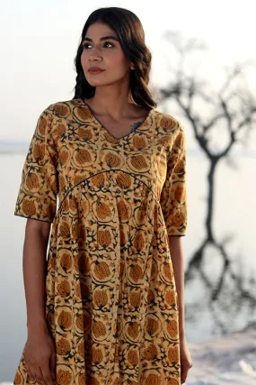 Sootisyahi 'Natural Bliss' Block Printed Cotton Dress