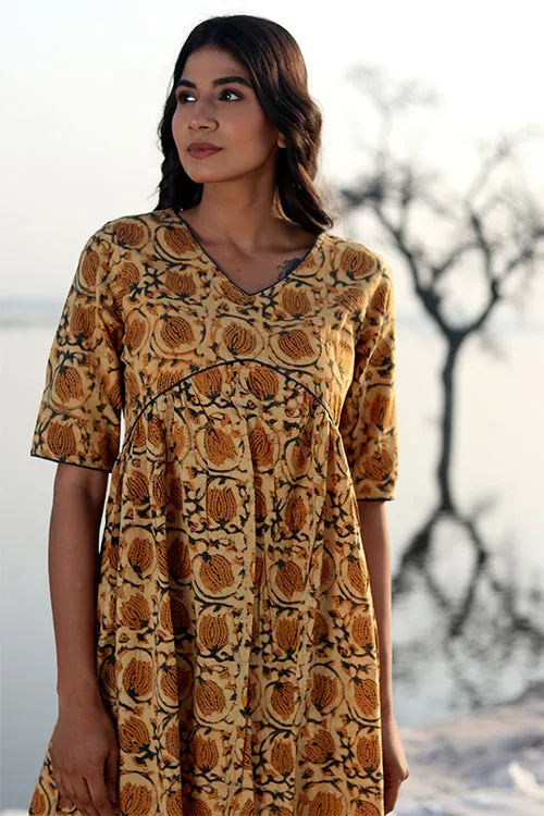 Sootisyahi 'Natural Bliss' Block Printed Cotton Dress