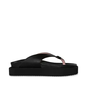 Sora Black Leather Sandals