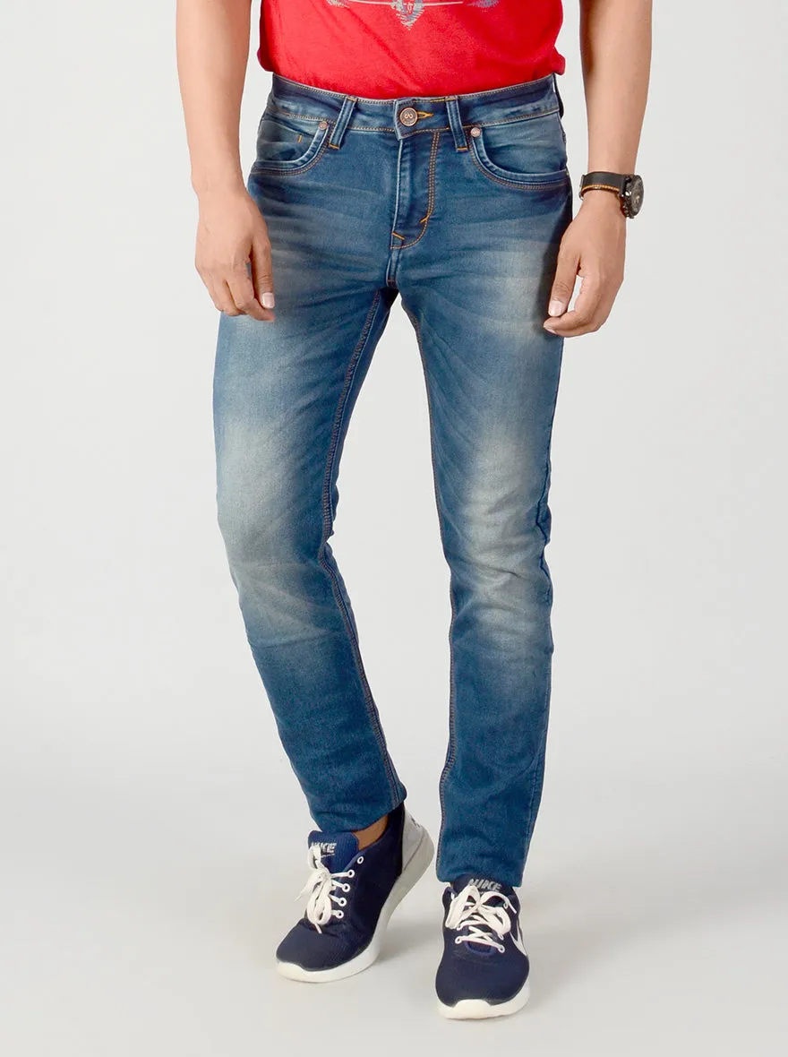 Stellar Blue Washed Slim Fit Jeans | JadeBlue