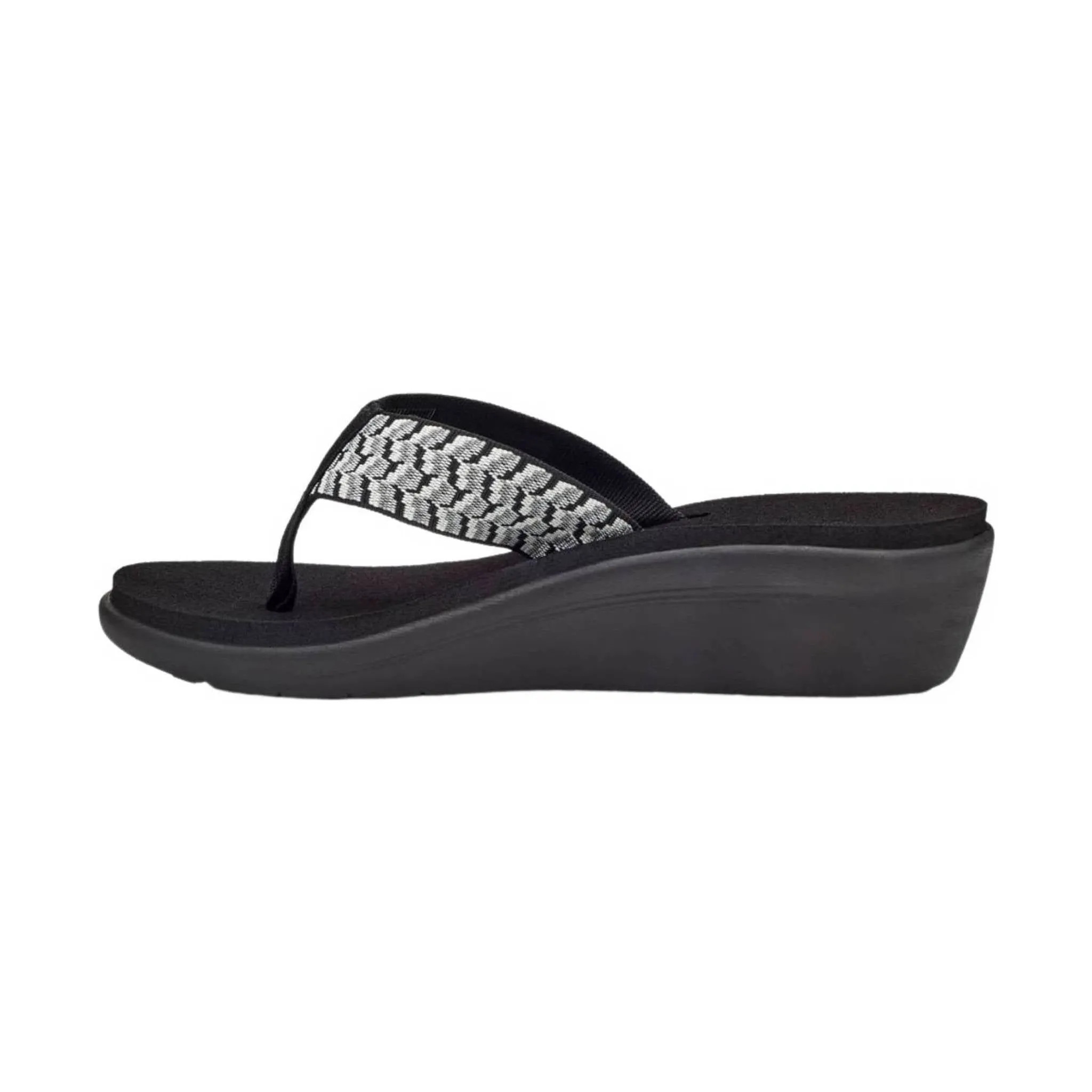 Teva Women's Voya Wedge Sandal - Paint Track Black/White