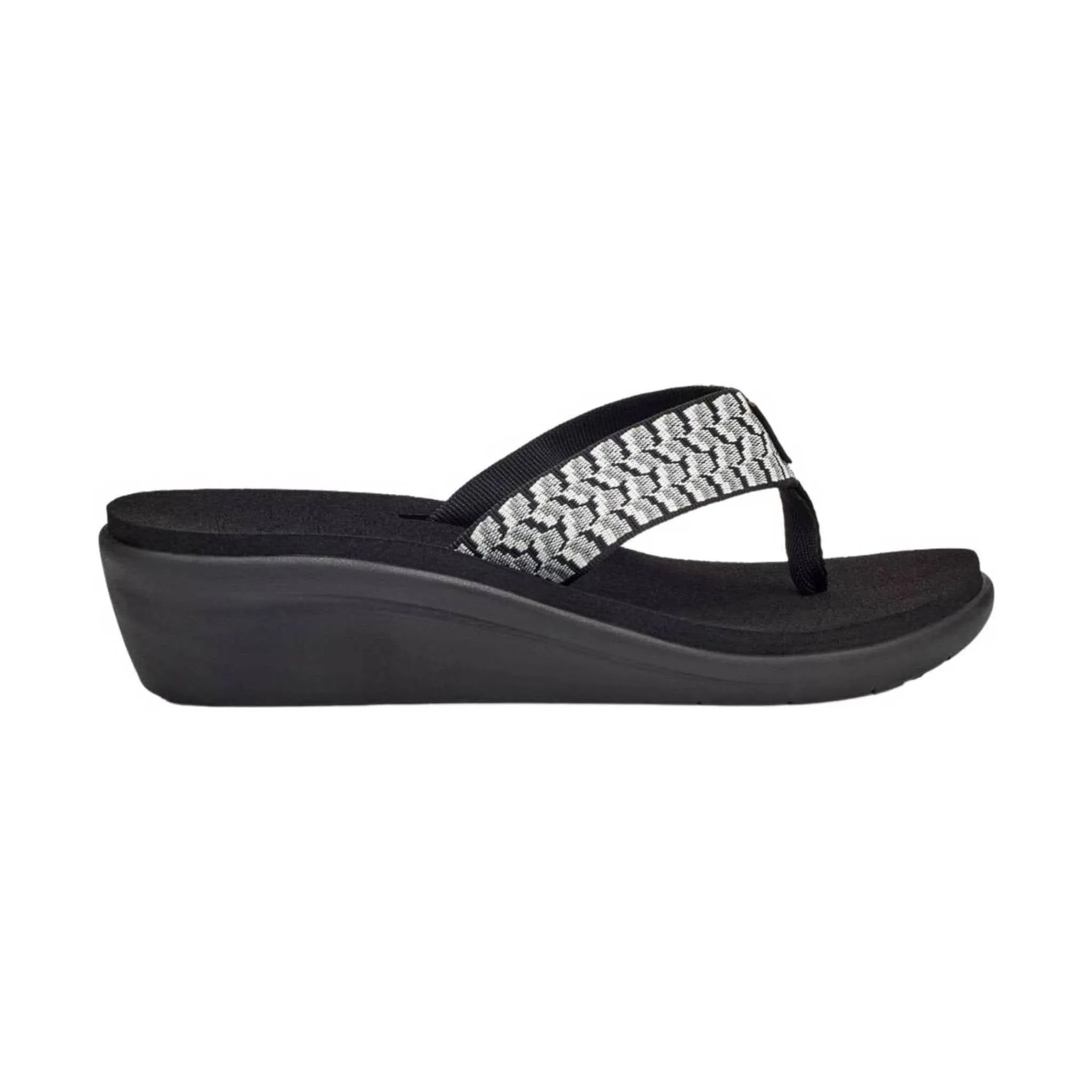 Teva Women's Voya Wedge Sandal - Paint Track Black/White