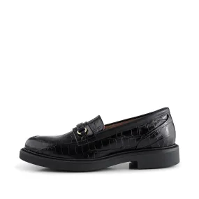 Thyra loafer læder - BLACK CROCO