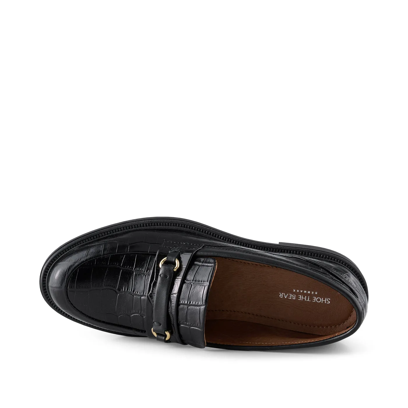 Thyra loafer læder - BLACK CROCO