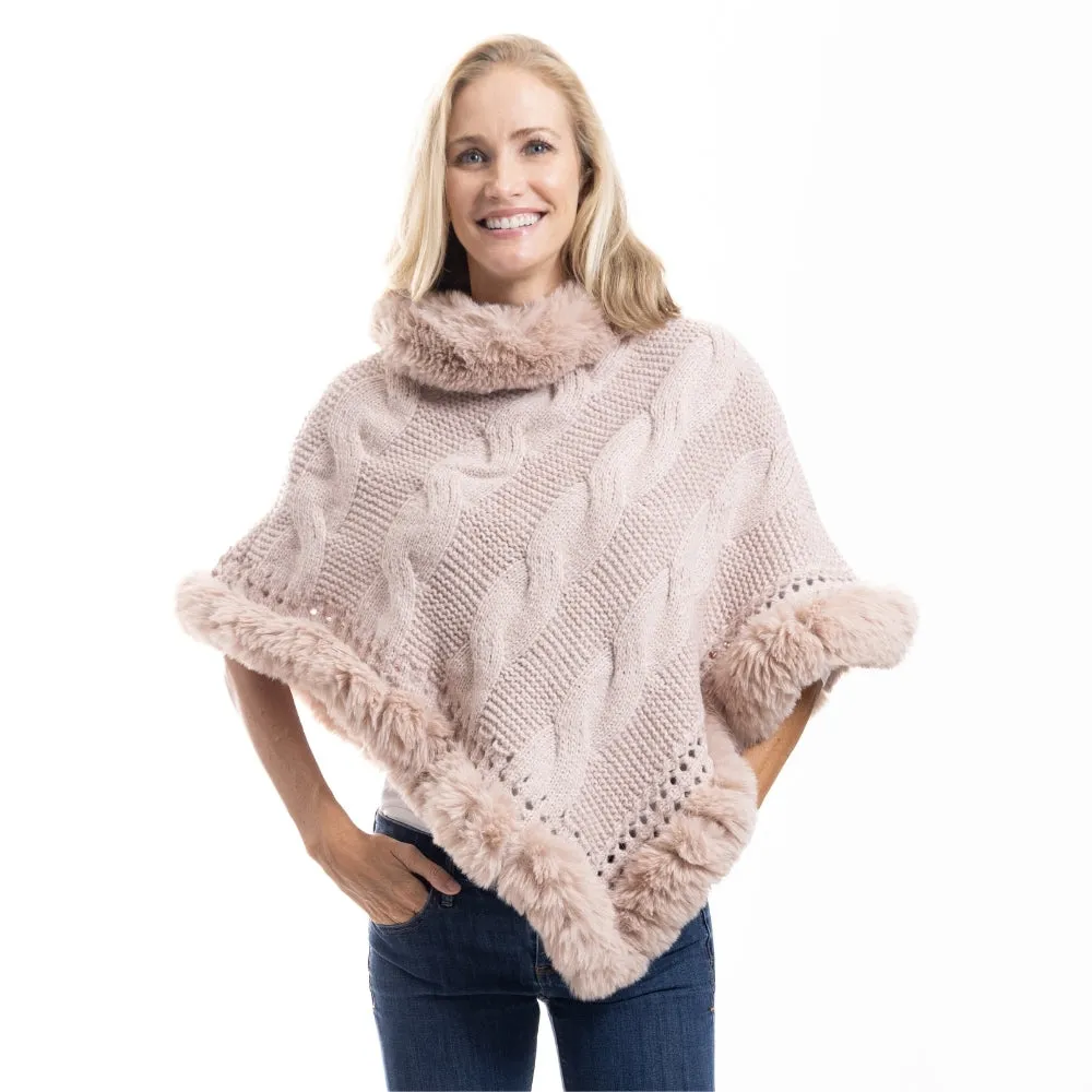 Travelers Luxe Chunky Cable Knit Poncho