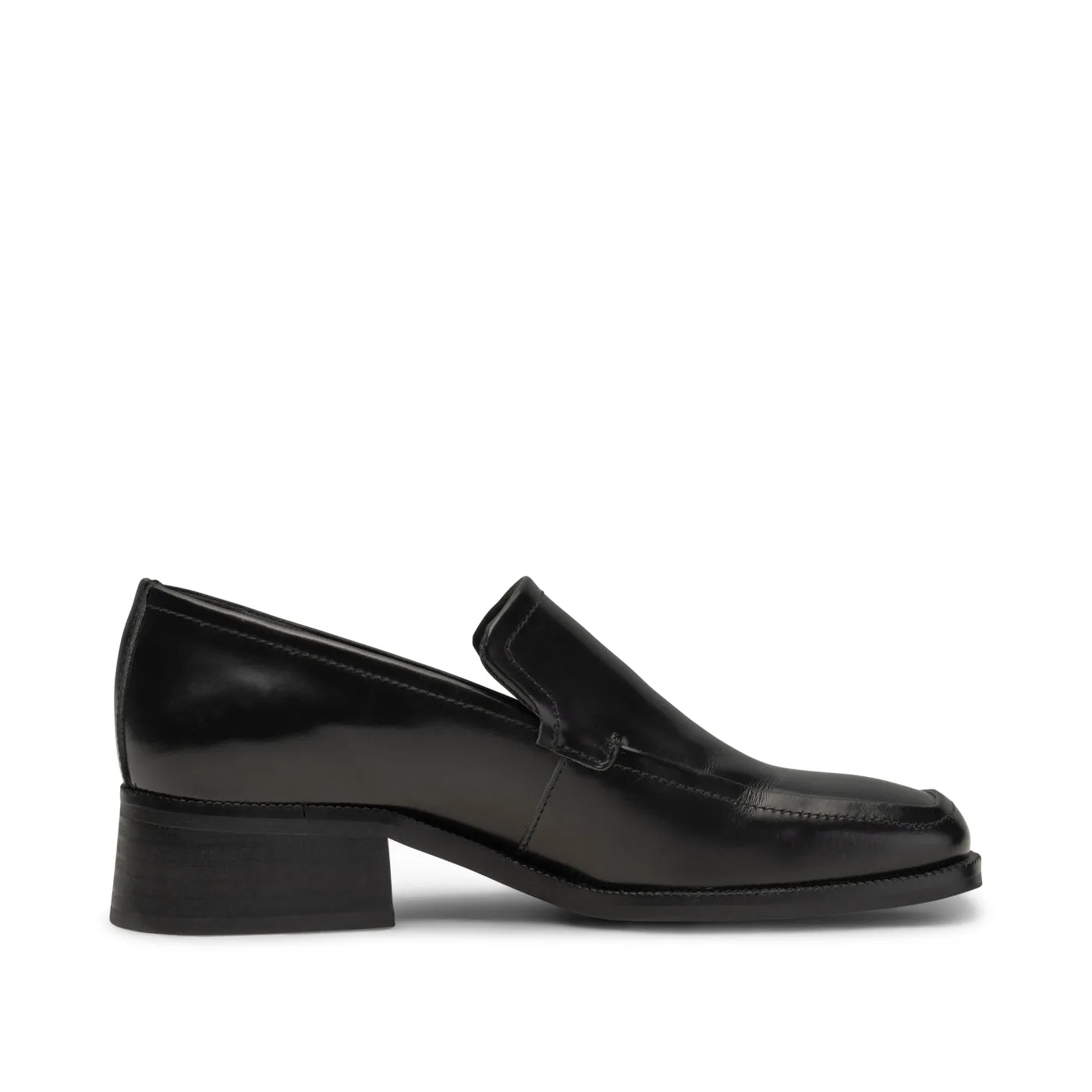 Ulla loafer læder - BLACK HIGH SHINE