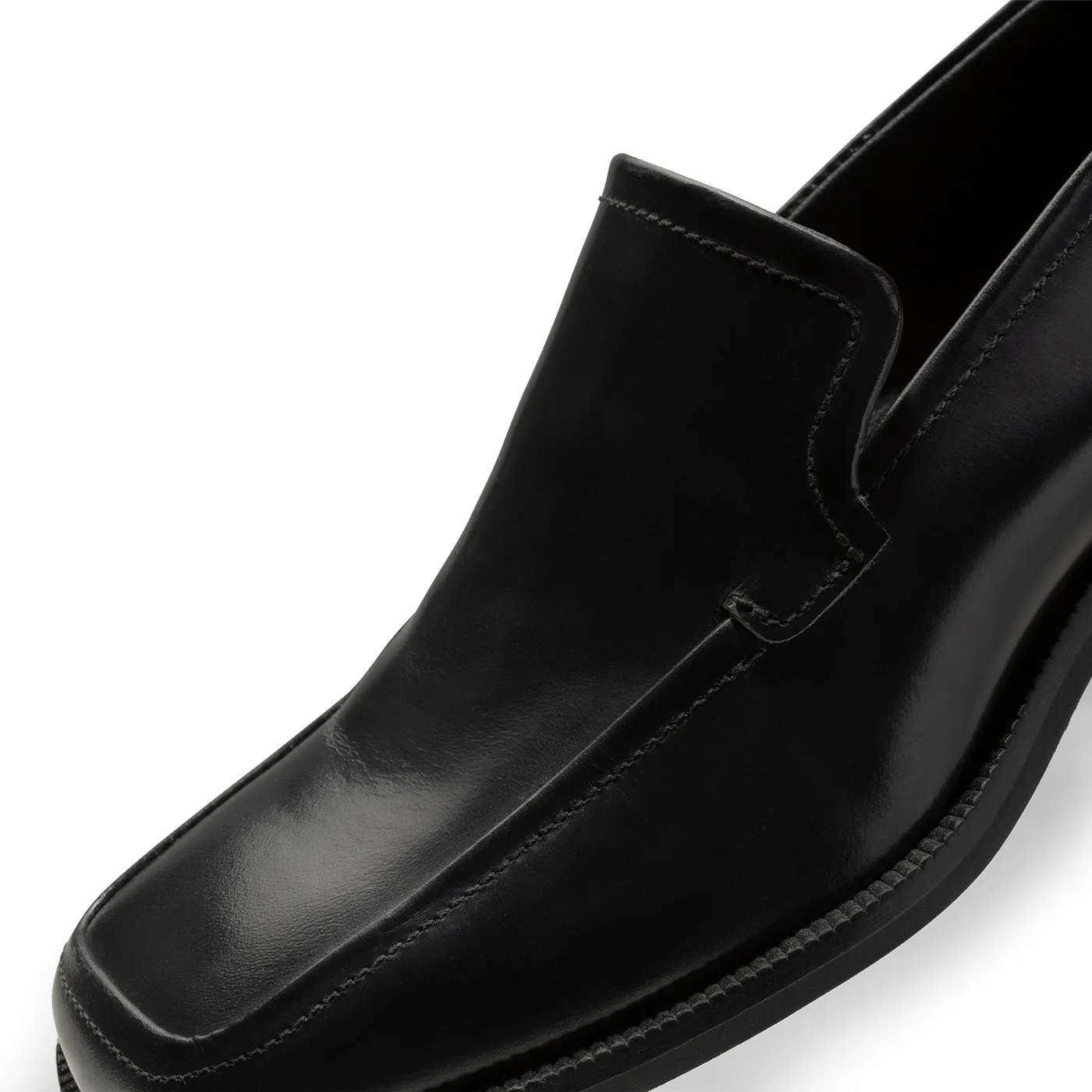 Ulla loafer læder - BLACK HIGH SHINE