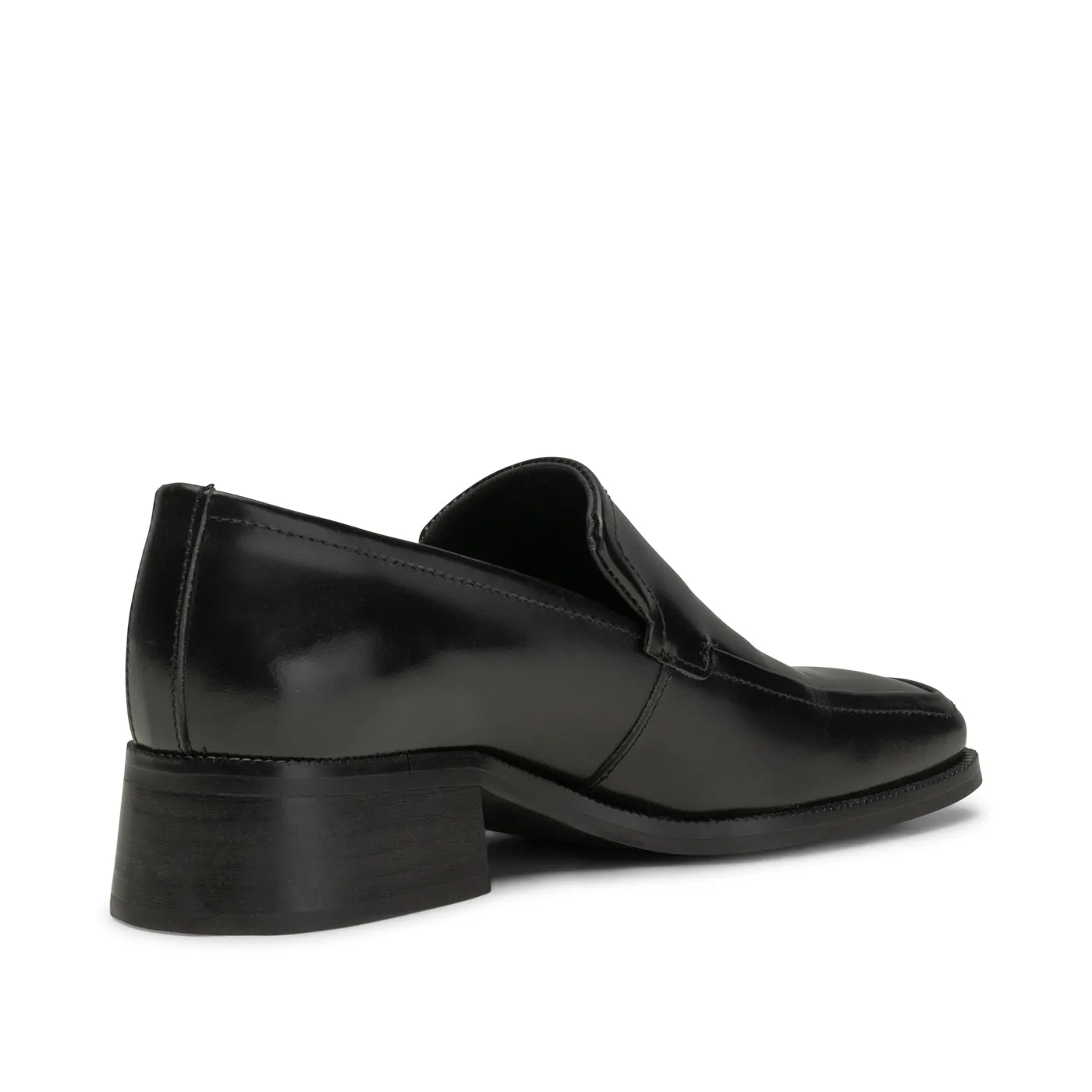 Ulla loafer læder - BLACK HIGH SHINE