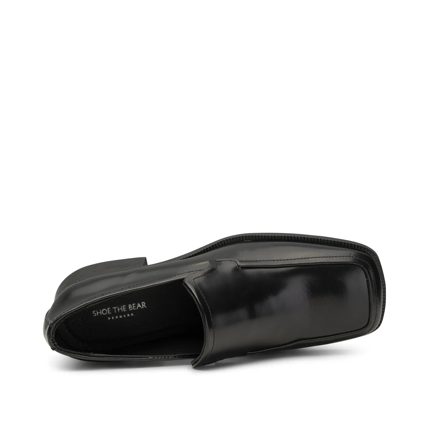 Ulla loafer læder - BLACK HIGH SHINE