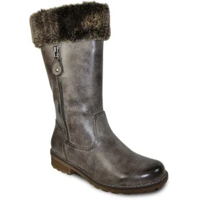 VANGELO Women Water Proof Boot HF9539 Knee High Winter Fur Casual Boot Cool Brown