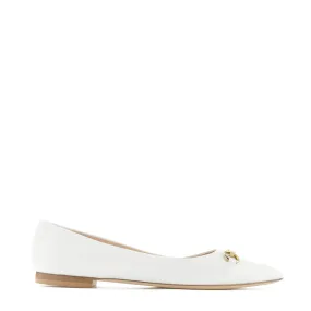 Vendôme Elita white calfskin leather ballerinas