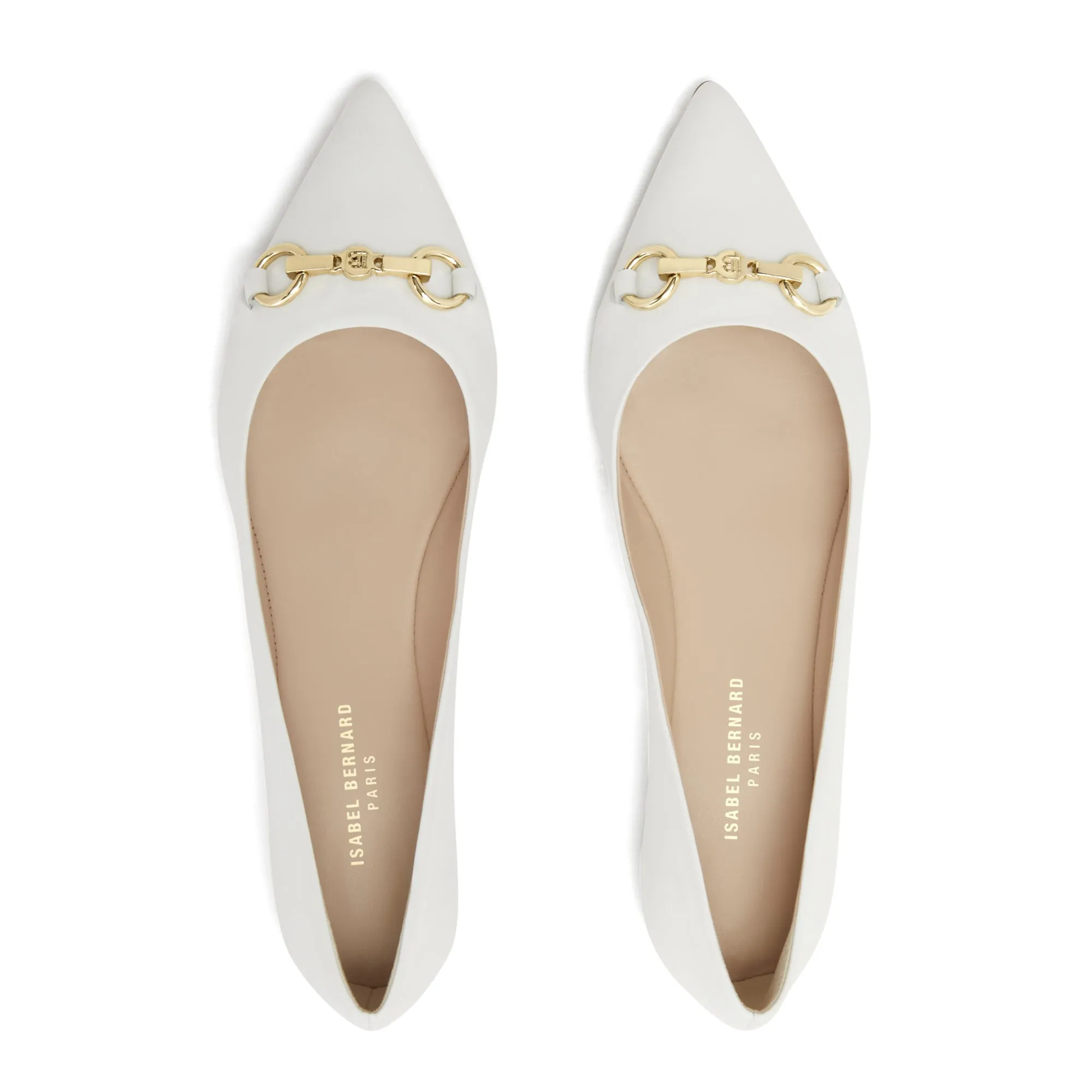 Vendôme Elita white calfskin leather ballerinas