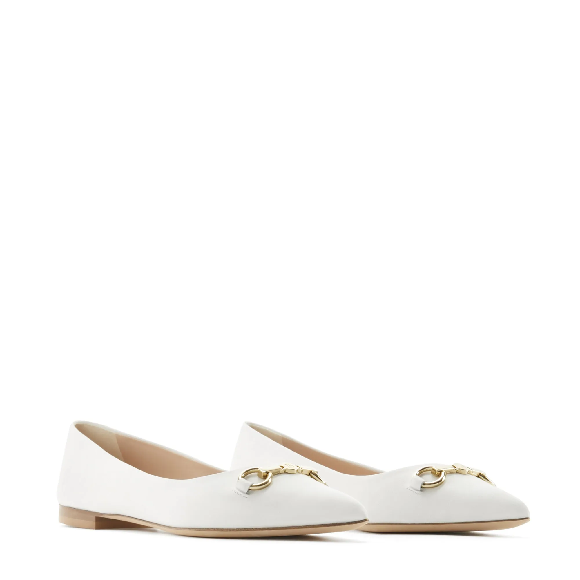 Vendôme Elita white calfskin leather ballerinas